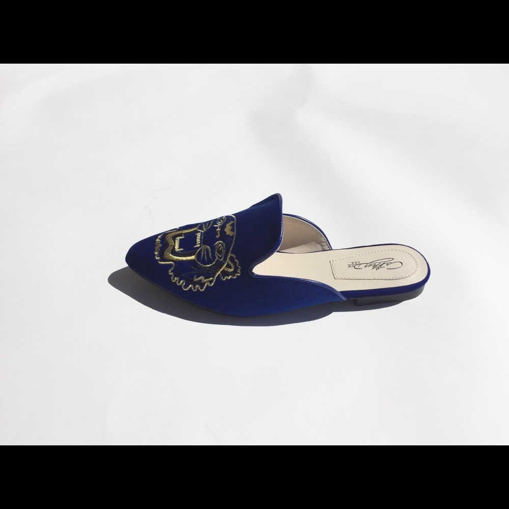Cathy Din Embroidered Mules -NWT